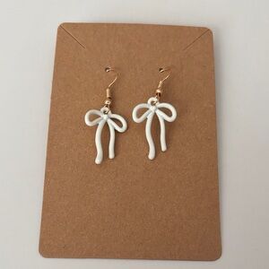 Fashion Jewelry White Bow Earrings